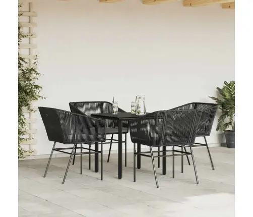 5-Daļīgs Dārza Mēbeļu Komplekts, Matrači, Melna Pe Rotangpalma Vidaxl