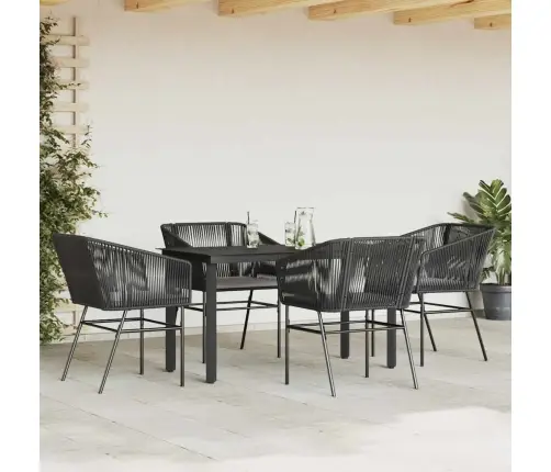 5-Daļīgs Dārza Mēbeļu Komplekts, Matrači, Melna Pe Rotangpalma Vidaxl