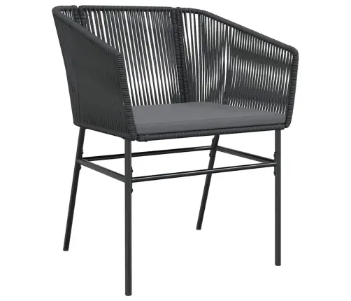 5-Osaline Aiamööbli Komplekt Patjadega, Must, Polürotang Klaas