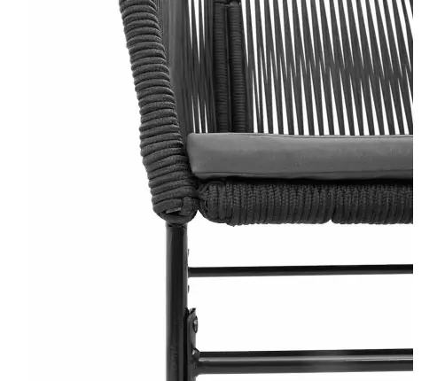 5-Osaline Aiamööbli Komplekt Patjadega, Must, Polürotang Klaas