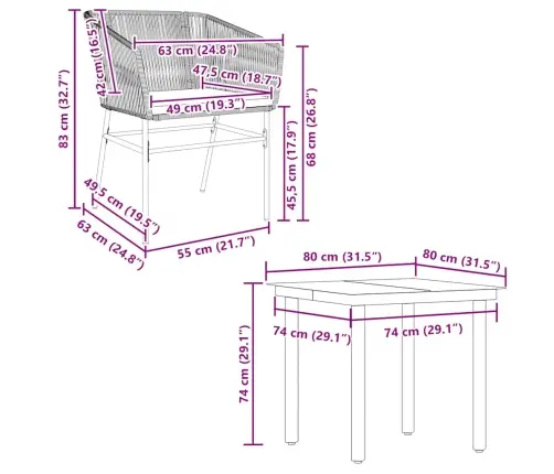 5-Daļīgs Dārza Mēbeļu Komplekts, Matrači, Brūna Pe Rotangpalma Vidaxl