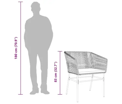 7-Daļīgs Dārza Mēbeļu Komplekts, Matrači, Brūna Pe Rotangpalma Vidaxl