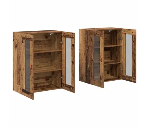 Sienas Skapji 2 Gabali No Veca Koka, Izmērs 69.5 X 34 X 90 Cm, Inženierijas Koks Vidaxl