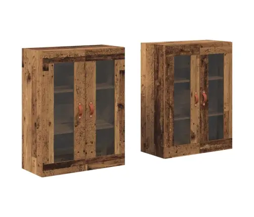 Sienas Skapji 2 Gabali No Veca Koka, Izmērs 69.5 X 34 X 90 Cm, Inženierijas Koks Vidaxl