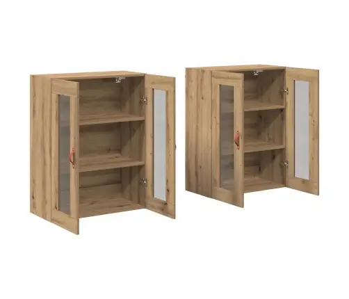 Sienas Skapji 2 Gabali Artisan Ozols 69,5 X 34 X 90 Cm Inženierijas Koks Vidaxl