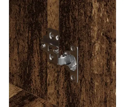 Puse Ar Plauktu Ar Uzglabāšanu Ar Durvīm Vecs Koks 60 X 31 X 84 Cm Inženierijas Koks Vidaxl