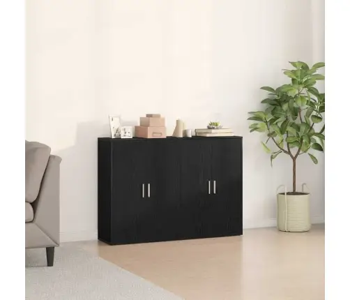 Bufete 2 Gab. Melns Ozols 60 X 31 X 84 Cm Inženieru Koksne Vidaxl