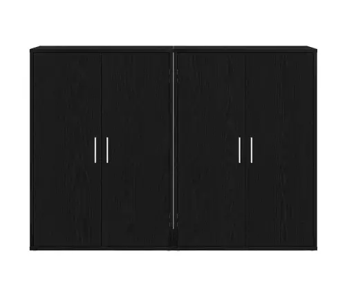 Bufete 2 Gab. Melns Ozols 60 X 31 X 84 Cm Inženieru Koksne Vidaxl
