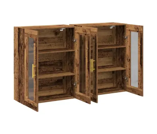 Pakabinama Spintelė 2 Pcs Sena Mediena 69.5 X 34 X 90 Cm