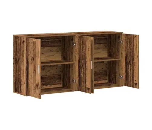 Sīkstāgi 2 Gab Old Wood 79X38X80 Cm Inženierijas Koks Vidaxl