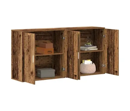 Sīkstāgi 2 Gab Old Wood 79X38X80 Cm Inženierijas Koks Vidaxl