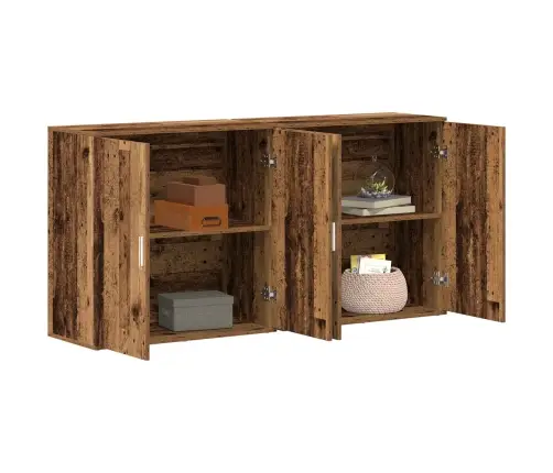 Sīkstāgi 2 Gab Old Wood 79X38X80 Cm Inženierijas Koks Vidaxl