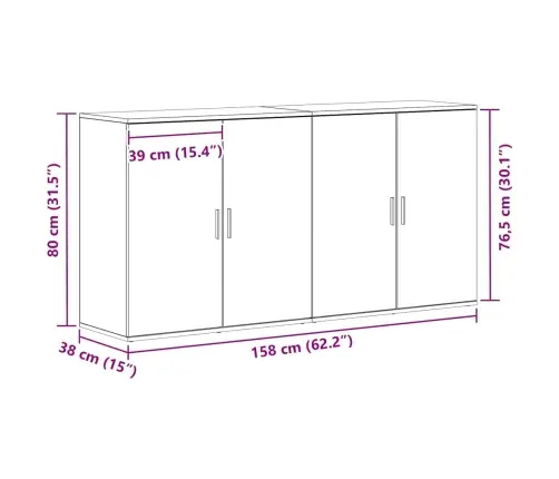 Sīkstāgi 2 Gab Old Wood 79X38X80 Cm Inženierijas Koks Vidaxl