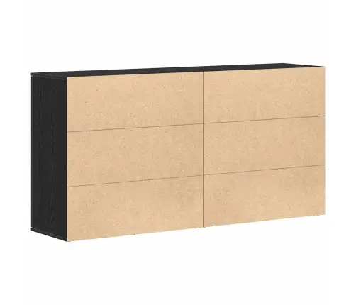 Sideboards 2 Gabali Melns Ozols 79X38X80 Cm Inženierijas Koks Vidaxl
