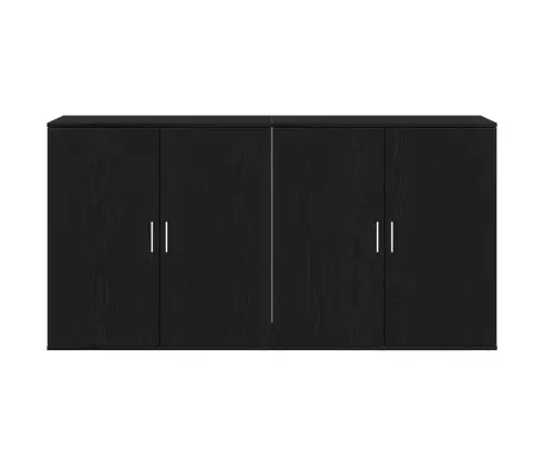Sideboards 2 Gabali Melns Ozols 79X38X80 Cm Inženierijas Koks Vidaxl