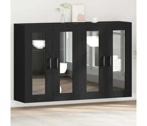 Sienas Skapji 2 Gabali, Melnais Ozols, 69,5 X 34 X 90 Cm. Mūsdienīgs Koks. Vidaxl