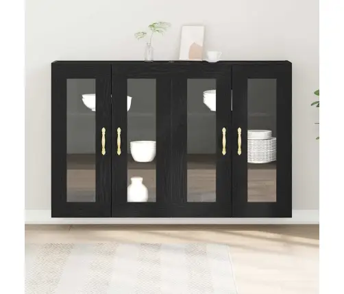 Sieniniai Spintelės 2 Pcs Juoda Ąžuolo 69,5 X 34 X 90 Cm Sieniniai Spintelės 2 Pcs Juoda Ąžuolo 69,5 X 34 X 90 Cm