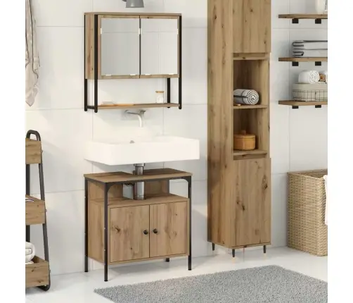 2 Gabalu Vannas Istabas Mēbeļu Komplekts Artisan Oak Inženierijas Koks Vidaxl