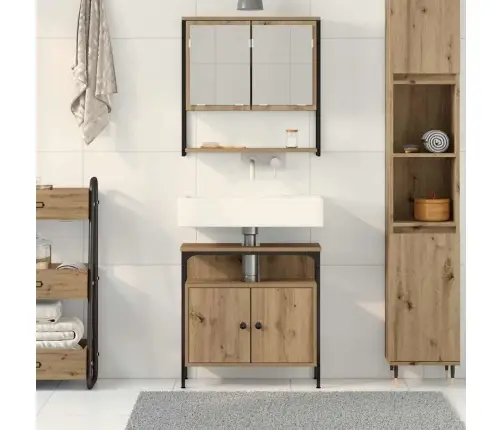 2 Gabalu Vannas Istabas Mēbeļu Komplekts Artisan Oak Inženierijas Koks Vidaxl