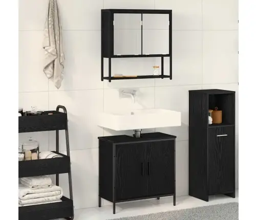 2 Daļu Vannasistabas Mēbeļu Komplekts Melnā Ozola Inženierijas Kokā Vidaxl 2 Daļu Vannasistabas Mēbeļu Komplekts Melnā Ozola Inženierijas Kokā Vidaxl