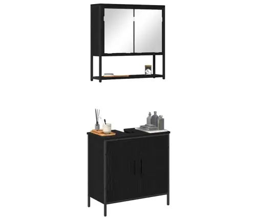 2 Daļu Vannasistabas Mēbeļu Komplekts Melnā Ozola Inženierijas Kokā Vidaxl 2 Daļu Vannasistabas Mēbeļu Komplekts Melnā Ozola Inženierijas Kokā Vidaxl