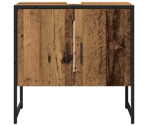 Vonios Baldų Rinkinys Su Saugykla 2 Pcs Ruda Apdirbta Mediena