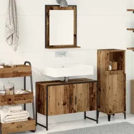 Vannas Istabas Mēbeļu Komplekts 2 Pcs Brūna 80 X 33 X 60 Cm Vidaxl
