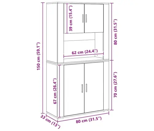 Kõrge Laud Vana Puit 80 X 33 X 150 Cm Tehispuit