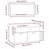 Vonios Baldų Rinkinys 3 Pcs Juodas Ąžuolas 90 X 38.5 X 46 Cm Vonios Baldų Rinkinys 3 Pcs Juodas Ąžuolas 90 X 38.5 X 46 Cm