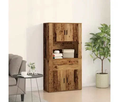 Augstais Skapītis Nozares Koks 80X33X150 Cm Inženieru Koks Vidaxl