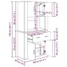 Highboardas Sena Mediena 80 X 33 X 150 Cm Apdirbta Mediena