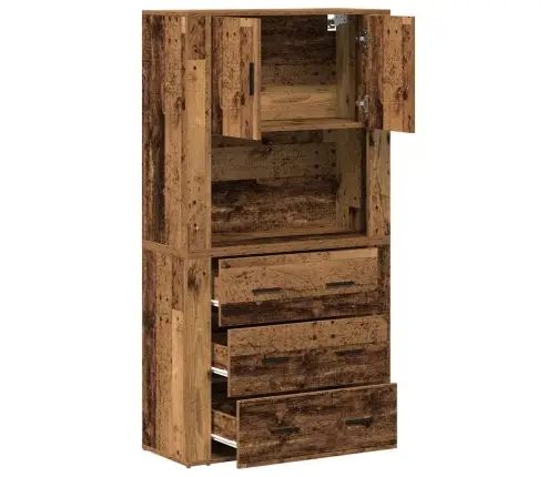 Augstskapis Vecs Koks 80X33X150 Cm Pārstrādāts Koks Vidaxl