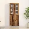 Augstais Skapītis Vecs Koks 69.5X34X180 Cm Inženierkoks Vidaxl