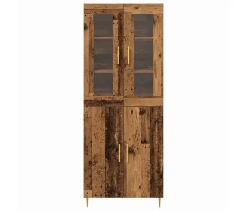 Augstais Skapītis Vecs Koks 69.5X34X180 Cm Inženierkoks Vidaxl