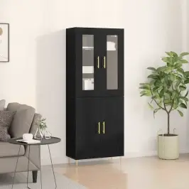 Augstais Skapītis 2 Pcs Melns Ozols 69.5 X 34 X 180 Cm Vidaxl