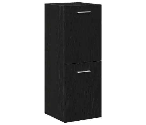 Vannas Istabas Mēbeļu Komplekts Ar Durvīm 4 Pcs Melns Ozolkoks Vidaxl