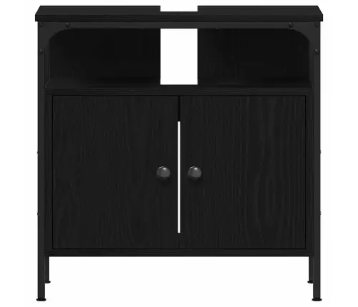 3 Gabalu Vannasistabas Mēbeļu Komplekts Melno Ozolu Inženierijas Koks Vidaxl