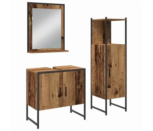 Vannitoa Mööbleset 3 Pcs Pruun 33 X 33 X 102.5 Cm Tehispuit Vannitoa Mööbleset 3 Pcs Pruun 33 X 33 X 102.5 Cm Tehispuit