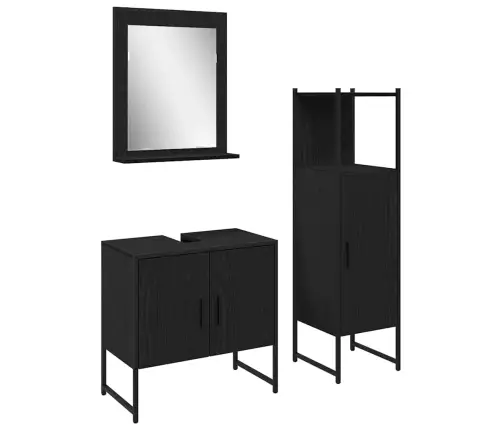 Vonios Baldų Rinkinys Su Durimis 3 Pcs Juoda 33 X 33 X 102.5 Cm Vonios Baldų Rinkinys Su Durimis 3 Pcs Juoda 33 X 33 X 102.5 Cm