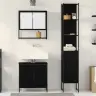 Vannitoa Mööbleset Riiuliga Ladustamisega 3 Pcs Must Tehispuit
