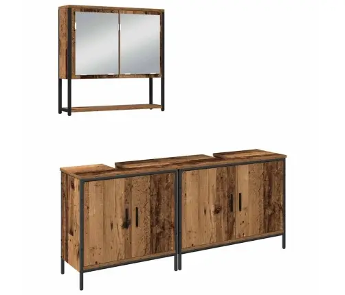 Vannitoa Mööbleset Uksega 3 Pcs Pruun 80 X 30 X 44 Cm Tehispuit