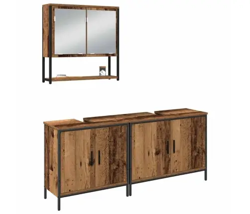 Vannitoa Mööbleset Uksega 3 Pcs Pruun 80 X 30 X 44 Cm Tehispuit