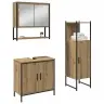 Vannitoa Mööbleset 3 Pcs Pruun 33 X 33 X 102.5 Cm Tehispuit