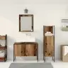 Vonios Baldų Rinkinys Su Saugykla 3 Pcs Ruda 33 X 33 X 102.5 Cm