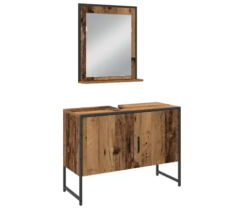 Vonios Baldų Rinkinys Su Saugykla 3 Pcs Ruda 33 X 33 X 102.5 Cm