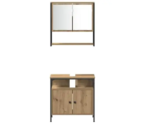 Vannitoa Mööbleset 3 Pcs Pruun 33 X 33 X 120.5 Cm Tehispuit