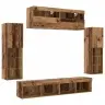 Tv Seinakapikomplekt 6 Pcs Vana Puit 30.5 X 30 X 102 Cm