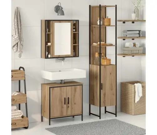 Vannas Skapītis Amatnieku Ozols 33X33X185,5 Cm Koks Vidaxl