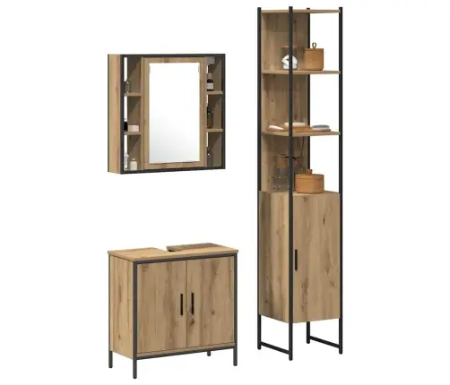 Vannas Skapītis Amatnieku Ozols 33X33X185,5 Cm Koks Vidaxl