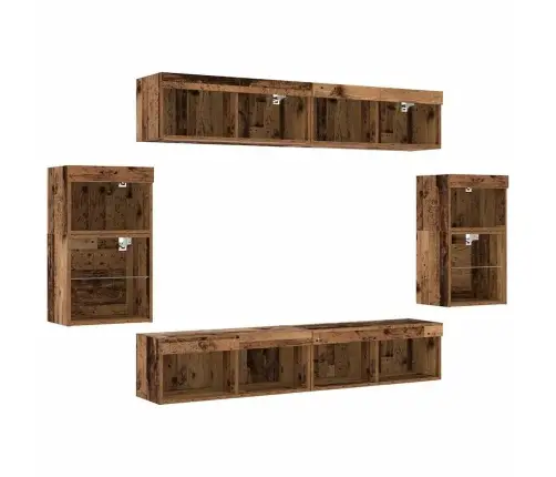 Meelelahutuskeskus 8 Pcs Vana Puit 40 X 28.5 X 40 Cm Tehispuit
